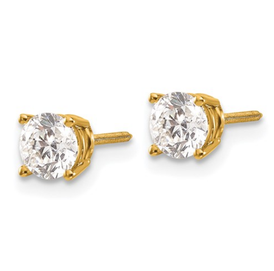 Vaibhav Jewellers 18k (750) Yellow Gold and Diamond Stud Earrings for Women  : Amazon.in: Fashion